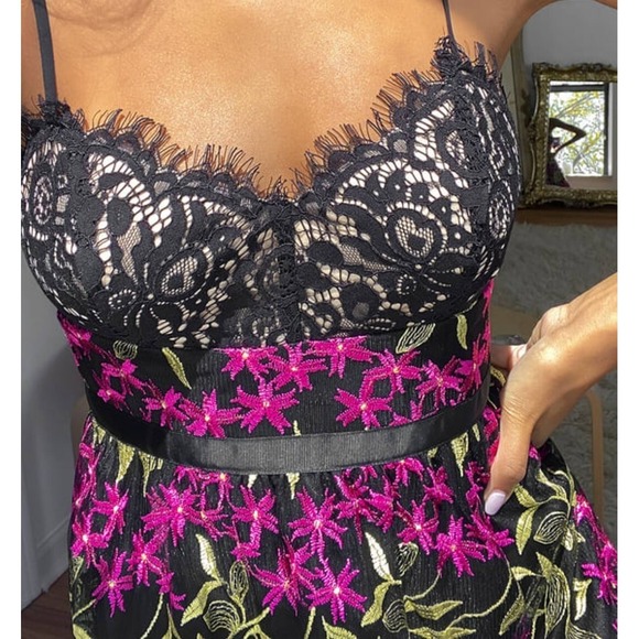 Lulus Divine Delight Floral Embroidered Maxi Dress In Black Multi Size Small - Picture 3 of 11